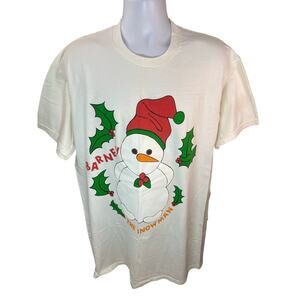 Vintage Snowman One Size Sleep Shirt Nightgown White 34x23